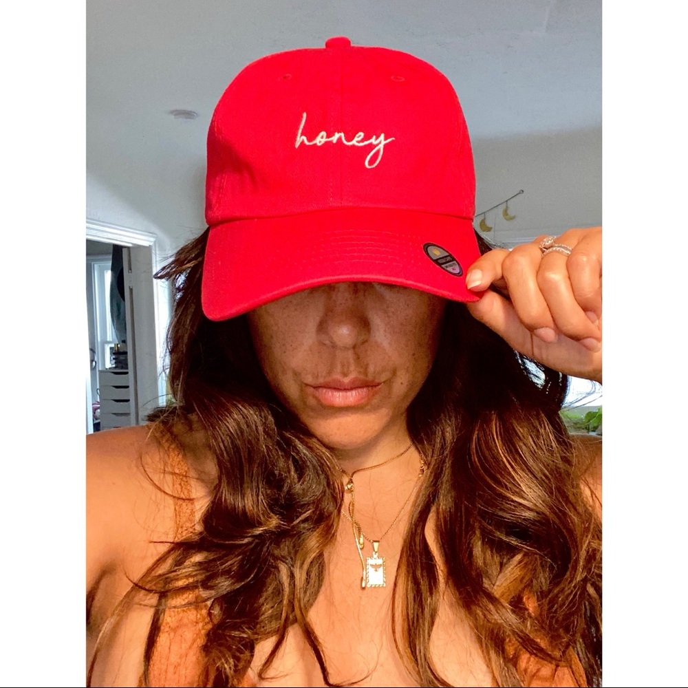 Honey Red Baseball Statement Hat